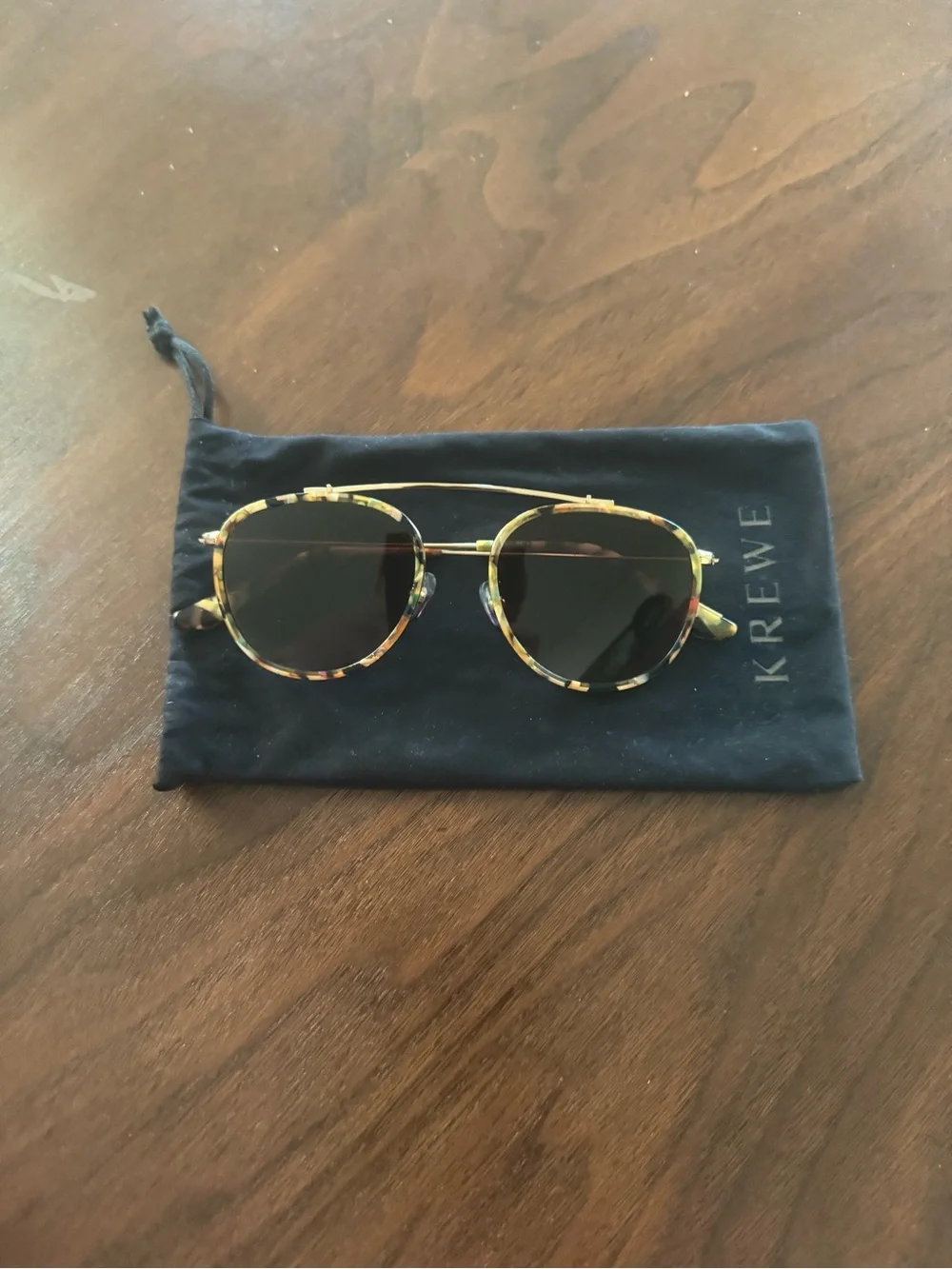 KREWE Tortoiseshell Aviator Sunglasses - Brown Lenses